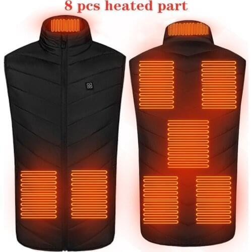 Winter Self Heating Vest Men Women USB Electric Control Thermal Clothing Outdoor Hiking Heated Camping red Jacket Dorp Shipping