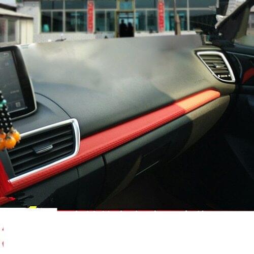 1PC Center Console Decorated Microfibre Leather Cover For Mazda 3 Axela AAB183