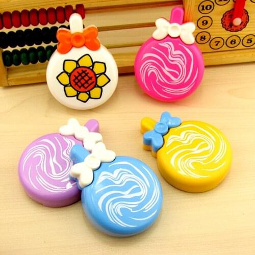 10pcs Fashion High Quality bowknot flower Colorful Lollipop Contact Lens Case with Mirror for Women Gift Portable Nursing box