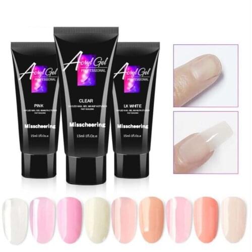 15ml Poly Nail uv Gel Finger Extension Crystal Jelly Crystal gel Nail Gel Camouflage UV LED Hard Gel Acrylic Builder Gel