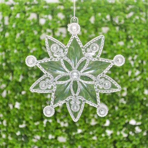 2PCS Transparent Snowflake Christmas Tree Decoration Pendant Garland Pendant Making Holiday New Year Party Decoration