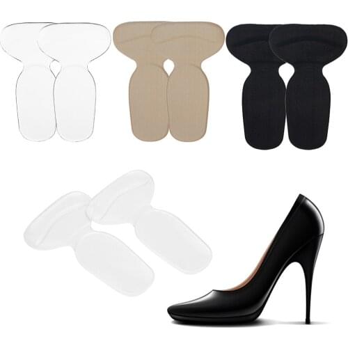 3pcs/set Reusable T-Heel Cushion Inserts Heel Grips Silicone Shoe Pads for Women High Heels Shoe Too Big Anti-Slip Pedicure Tool
