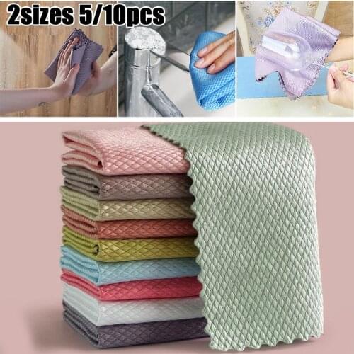 Reusable NanoScale Kitchen Anti-Grease Wiping Rags Efficient Fish Scale Wipe Cloth Cloth Home Washing Dish Cleaning Towel