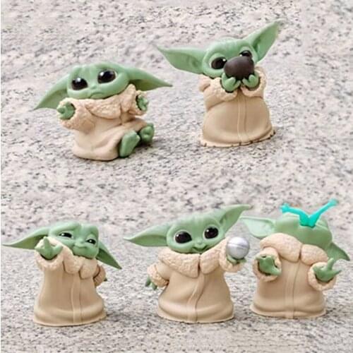 5Pcs/Set Baby Yoda Grogu Action Figure Toys 5-6cm Yoda Baby Action Toys Star Wars Figuras Hot Kids Toys Xmas Gifts