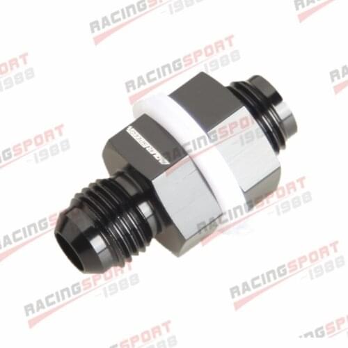 AN -6 6AN AN6 Aluminum Fuel Cell Tank Adapter Bulkhead Fitting Black/Blue