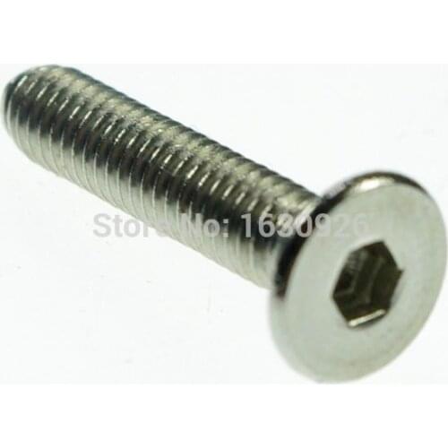 Free shipping 50 pieces Metric Thread M5*20mm Stainless Steel Hex Socket Countersunk Screws