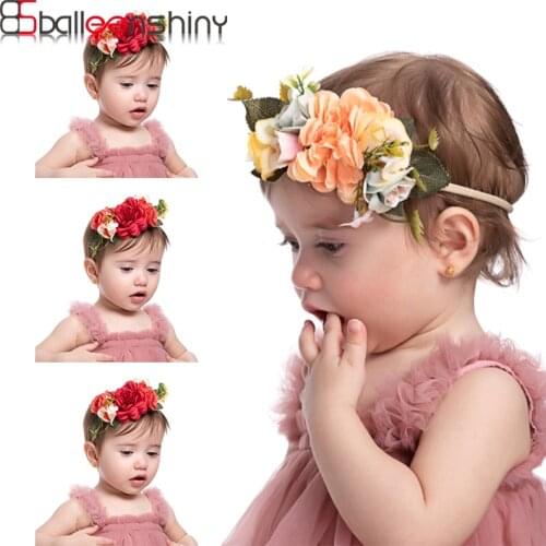 Baby Headband Pastoral Style Simulation Flowers And Grass Childrens Hairband Princess Hair Accessories Baby Photo Props Nylon