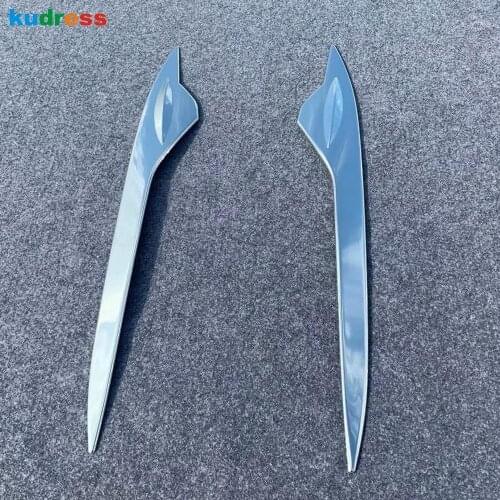 For Toyota Prius 2019 2020 Hatchback Chrome Car Front Headlight Cover Trim Head Light Lamp Eyebrow Styling Exterior Accessories