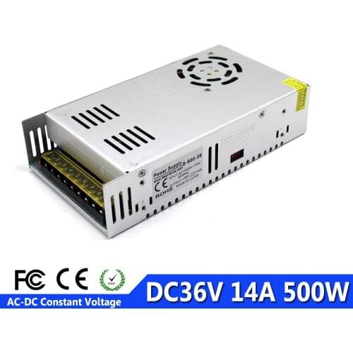 Single Output Switching Power Supply DC36V 14A 500W Power Supplies Led Driver Transformer 110v 220v AC DC 36V for CNC CCTV Motor