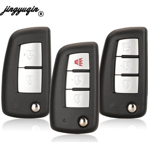 Jinyuqin 2/3/4 Buttons For Qashqai Rogue Micra Pulsar X-Trail Juke F15/F16 Fob Flip Folding Remote Car Key Shell Case