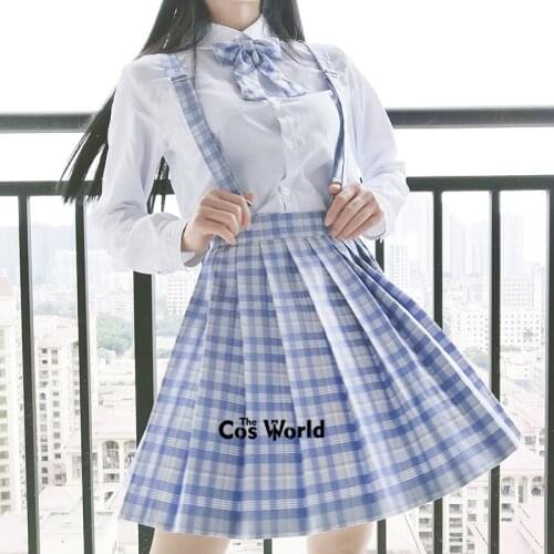[Taro Ice Cream] Girls Summer High Waist Pleated Plaid Skirts Women Dress For JK School Uniform Students Cloths