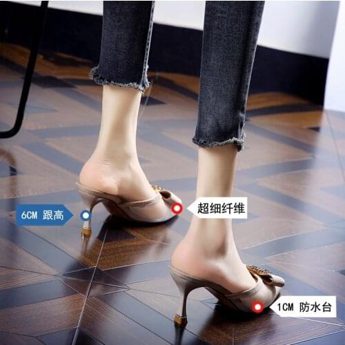 2021 Summer New Fashion Comfortable Pointed Women Sandals One Word Buckle Womens Casual Sandals Mature Sexy Stiletto Heels