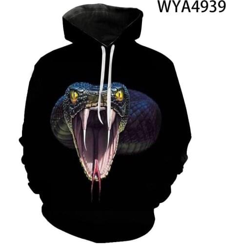 Men Women Children Animal Series Snake Hoodies 3D Printed Streetwear Casual Pullover Boy Girl Kids Sweatshirts Long Sleeve Tops