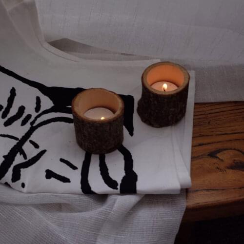 1pc Candle Holders, Pillar Design Candlestick Flower Pot for Home Bar Garden Candle Wood Holders