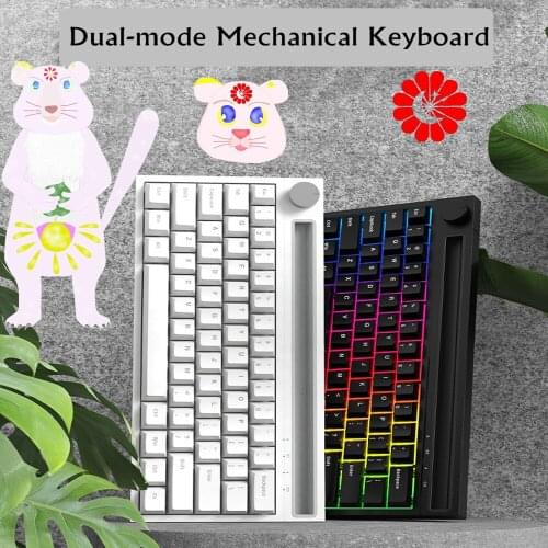 Portable Wireless Bluetooth／USB Dual-Mode 62 Keys RGB backlit Mechanical Keyboard For PC, Notebook, Tablet, Mobile