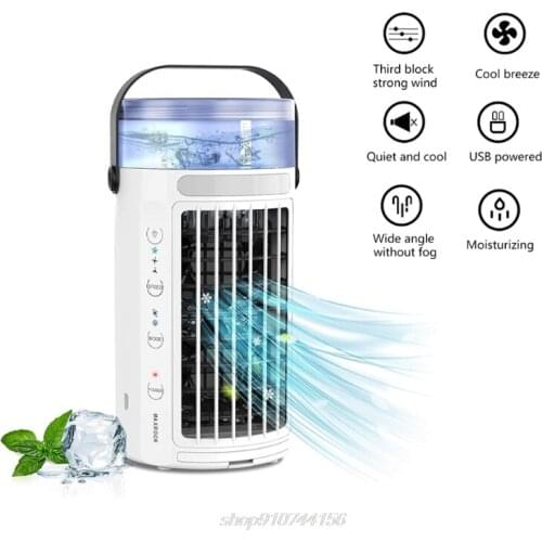 Portable Air Conditioner Fan 480ml Water Tank Wind Auto Shut-off w/ Night Light Type-C Charging For Room Home J22 21 Dropship