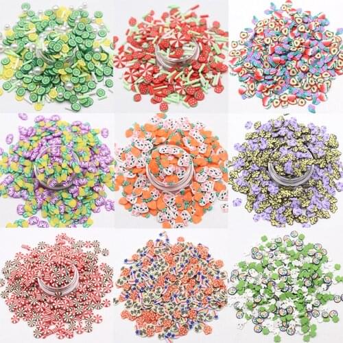 100g/Lot Multiple Fruits Animal Candy Polymer Clay Slices Sprinkles for Slime Decoration DIY Crafts