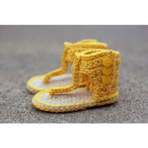 Crochet Baby Girl Sandals, Summer Baby ROM boots, yellow Sandals, Crochet Booties, Baby Girl Shoes, Baby Gift- 9cm,11cm
