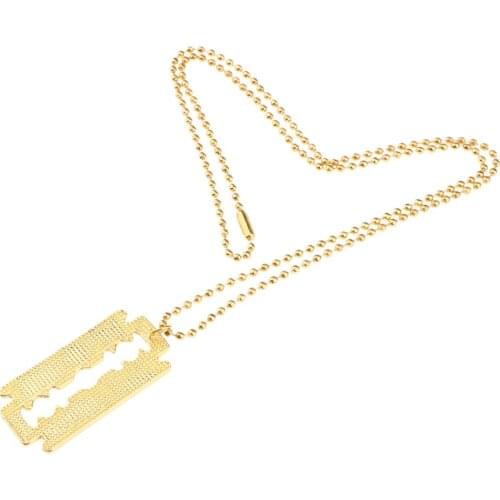 Chic Barber Shaped Necklace Pendants with Long Ball Chain 4.5 X 2.2cm