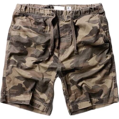 Fashion Camouflage Cargo Shorts Men Casual Cotton Boardshorts Military Army Style Shorts Elastic Waist Men Clothing