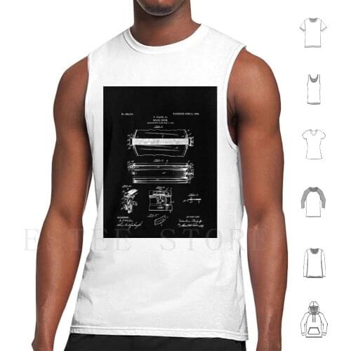 Snare Drum Patent-Black Tank Tops Vest Sleeveless Patent Patent Black And White Patent Patent Art Geek Art Invention Vintage