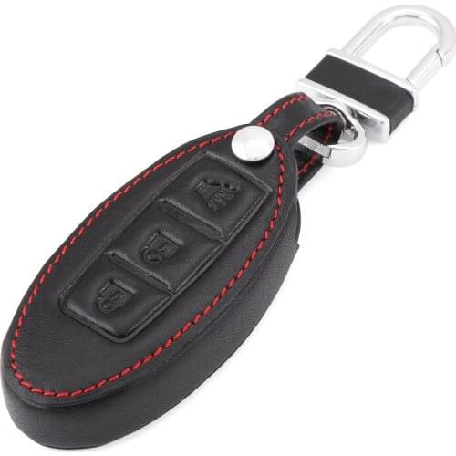 Car styling car leather remote control car key cover for Nissan Tiida Livina X-Trail T31 T32 Qashqai Teana 3 buttons Key Shell