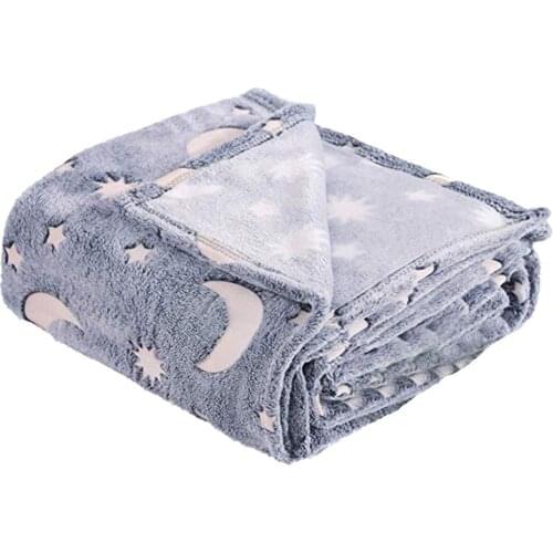 Luminous Throw Blanket Soft Flannel Warm Nap Cover Growing Blanket for Children Bedroom Couch Sofa Office Christmas gifts #W0