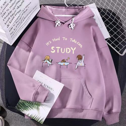 Harajuku Vintage Print Sweatshirt Women Hoodies Cute Hip Hop Kawaii Harajuku Oversized Streetwear Loose Casual Clothes