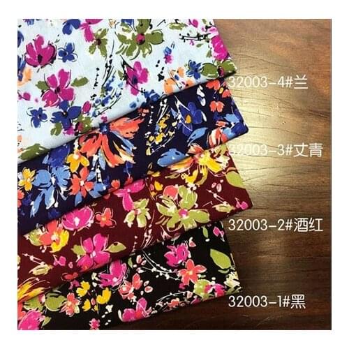 Rayon fabric dark floral printed fabric dress fabricLFCK080100