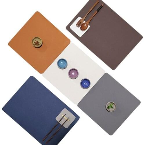 Water and Oil Proof Solid Color Placemat for Dinning Table Heat Insulation Cup Pad Plate Mat Creative Kitchen Hotel Decoration