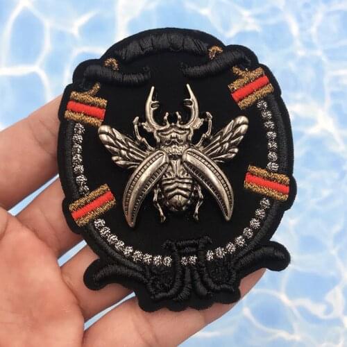 Beaded Embroidery Patch bee Metal patches for hats bag badges applique patches for clothes XBT126