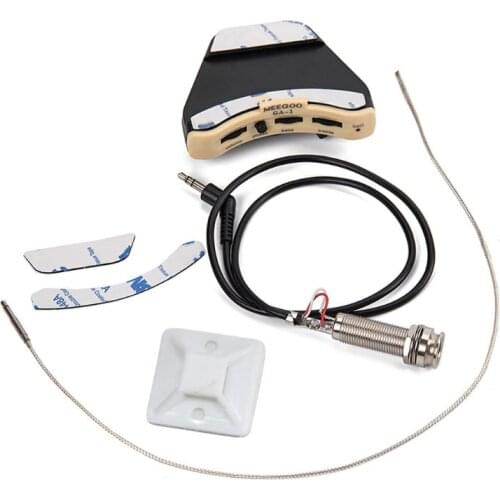WXTF Acoustic Guitar Soundhole Preamp Piezo 3 Band Pickup Eq With Microphone