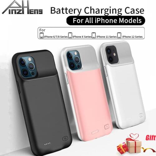 PINZHENG Battery Charger Case For iPhone 7 8 6 6S Plus Charging Case For iPhone X XS 12 11 Pro Max Portable Power Bank Charger