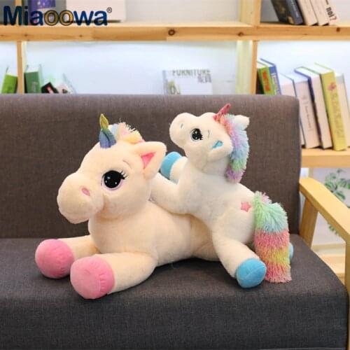 1Pc 40/60cm Lovely Plush Unicorn Soft Rainbow Unicorn Plush Toy Adorable Plush Unicorn Stuffed Animal For Children gift