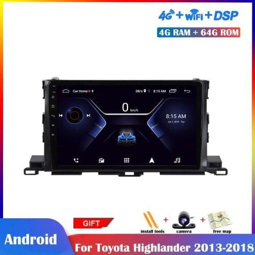 10.1 inch Android Multimedia Player For Toyota Highlander XU50 2013 2014 2015 2016 2017 2018 Car Radio Stereo GPS Navigation