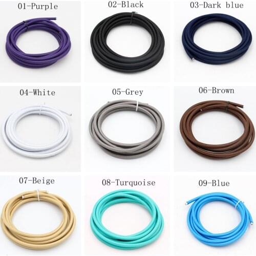 2m 3m 5m 10m 2 Core 0.75mm2 Vintage Fabric Textile Cord Electrical Wire Braided Colth Covered Cable