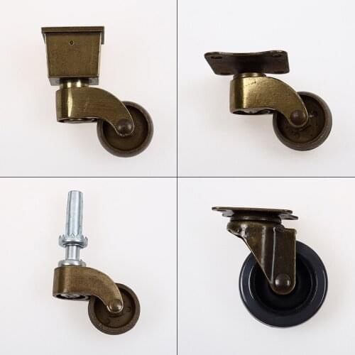 4Pcs/Lot Wheel Diameter:23mm Antique Bronze Vintage European Furniture Casters Mute Pulley Sofa Universal