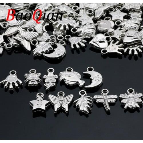 50pcs White K Random Shape Plastic Loose Pendant For Jewelry Making Handmade DIY Necklace Backpack Accessories