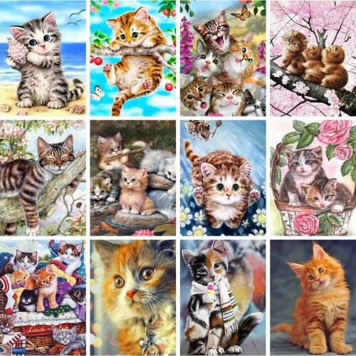 5D DIY Full Square Diamond Painting Mosaic Embroidery Sales Cartoon Animals Cats Cross stitch Embroidery Crafts Decoration Gift