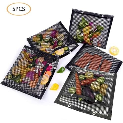 BBQ Accessories Non-Stick Barbecue Mesh Mat Grill Bag Vegetable Barbecue Mesh High Temperature Barbecue Mat