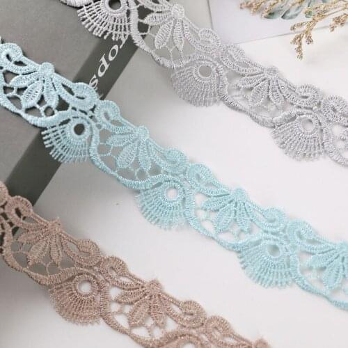 Handmade DIY Clothing Accessories Floral Embroidery Lace Fabric Width 4cm Curtains Sofa Lace Trim Home Decoration