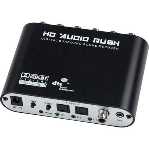 5.1 dts audio converter AC-3 6ch, lpcm digital audio gear to 5.1 analog output 2.1 digital audio decoder for pc dvd, pc