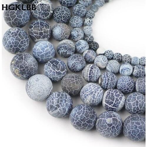 HGKLBB Black Weathered carnelian beads Natural Stone 6/8/10/mm 15" Round ball Loose Spacer Beads For Jewelry Making Bracelet DIY