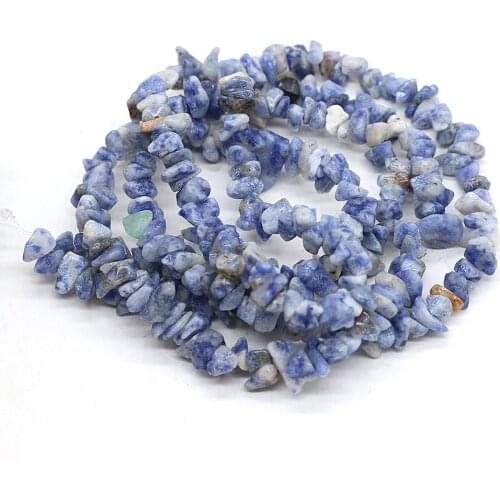 White Dot Blue Gravel Stone Beads Natural Agates Stone Loose Beads For Jewelry Making Necklace Bracelet 3x5-4x6mm Length 40cm