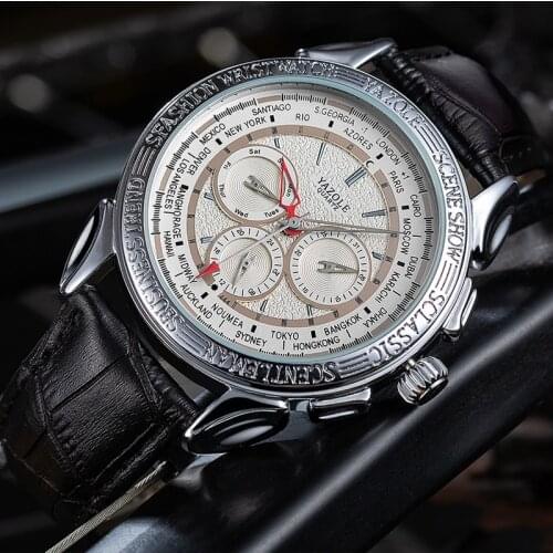 YAZOLE Mens Watch Waterproof Date Retro Quartz Wristwatch Mens Fashion Leather Strap Luxury Watch For Men New Relogio Masculino