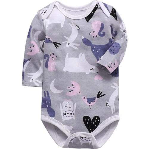 Newborn baby Bodysuit Boys Clothes 100% Cotton O-Neck Long Sleeve Jumpsuit Spring Autumn Kids Baby Girl Cute print Clothing