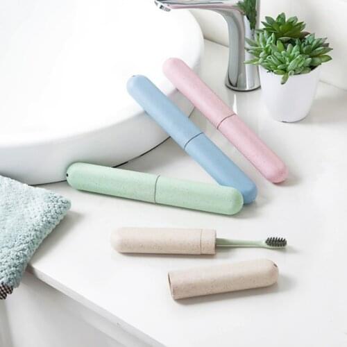 Travel Accessories Toothbrush Tube Cover Case Cap Wheat Straw Suitcase Holder Baggage Boarding Portable Bathroom Accessories