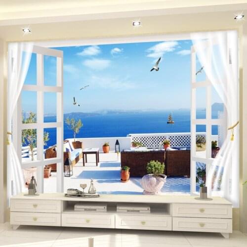Wallpapers Youman Custom 3D Photo Seascape Beach Palm Wall Covering Mural Roll For Living Room Bedroom Background Wallpaper Room