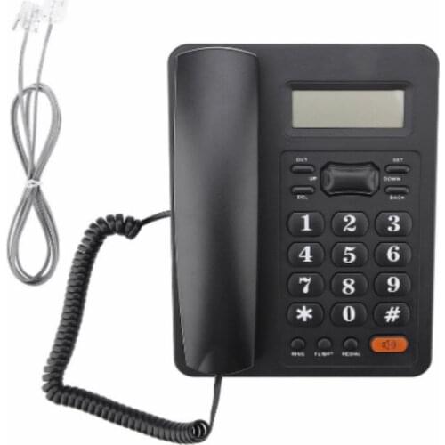 Caller ID English foreign trade phone Home office No battery black Wired Home Office Caller ID Display Landline Fixed Telephone
