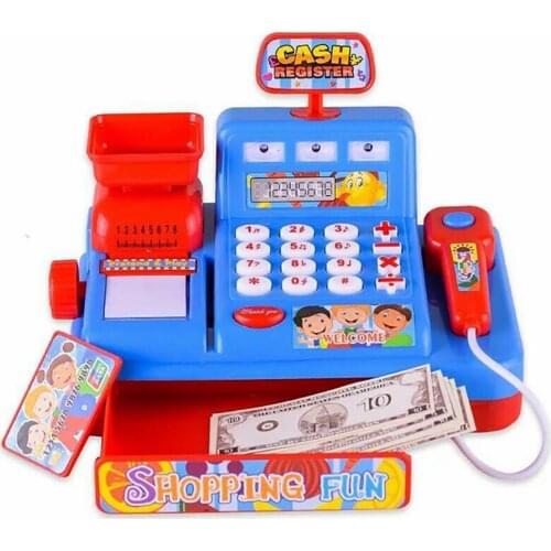 Child Simulated Music Light Market Cash Register Kids Role Play Puzzle Toy Gift Pretend Play perfect Early Educational Toys